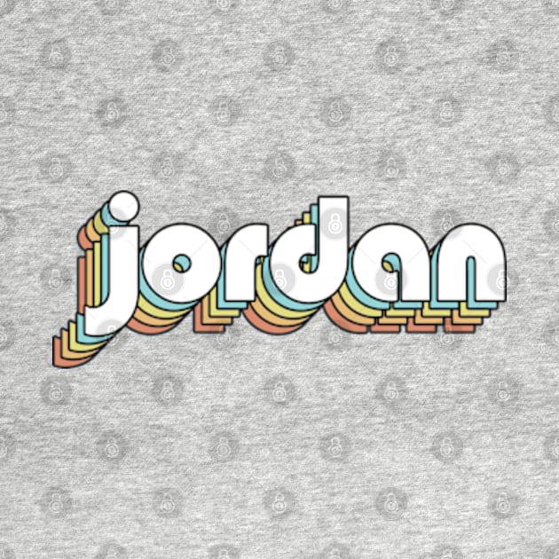 Jordan - Retro Rainbow Typography Faded Style by Paxnotods